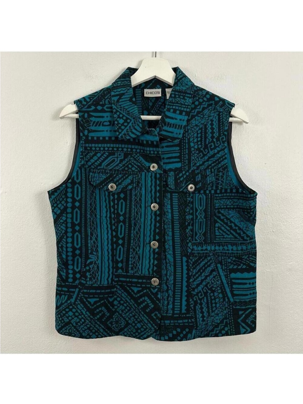 Chico’s Vest Button Down Size 1 M